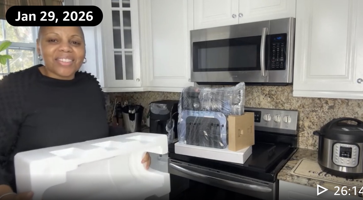 Kimberly Millionaire demonstrating kitchen products during an Amazon Live broadcast